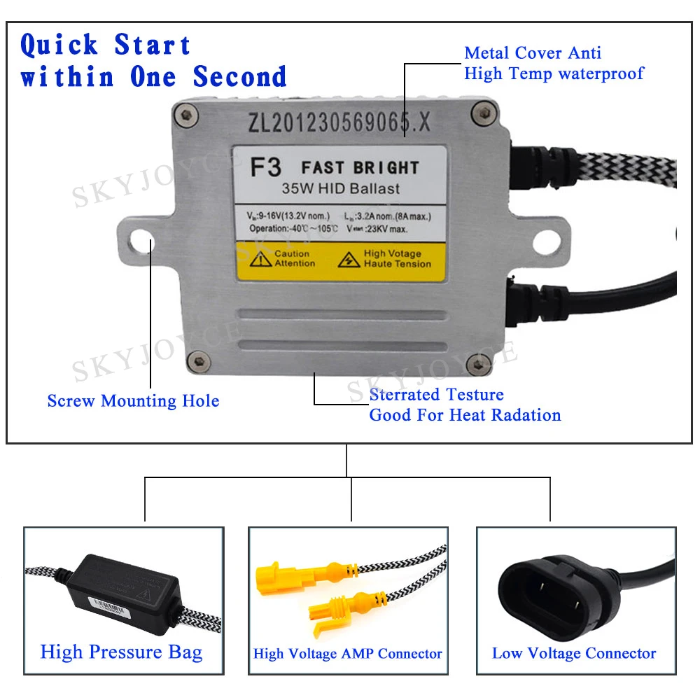 35 Вт ксеноновый балласт DLT F3 Быстрый Яркий Cnlight HID набор ламп F3 Быстрый старт DLT HID балласт AC 35 Вт Cnlight H1 H7 H11 D2H ксеноновый комплект