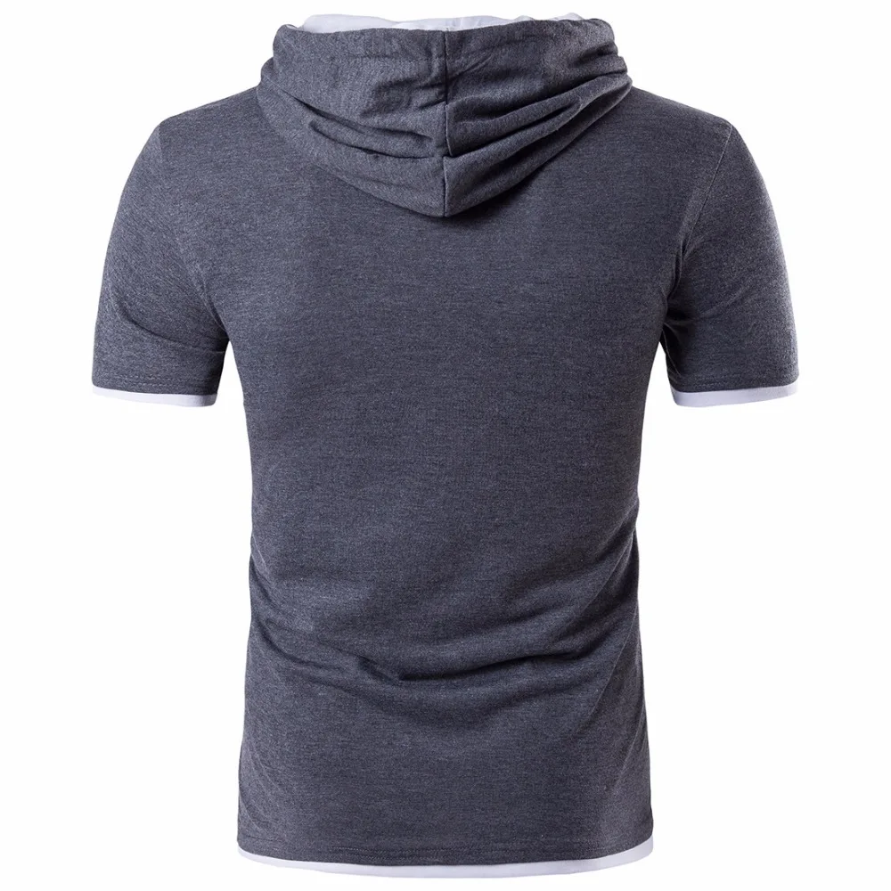 Мужская футболка с коротким рукавом капюшоном в стиле хип хоп|Футболки| |