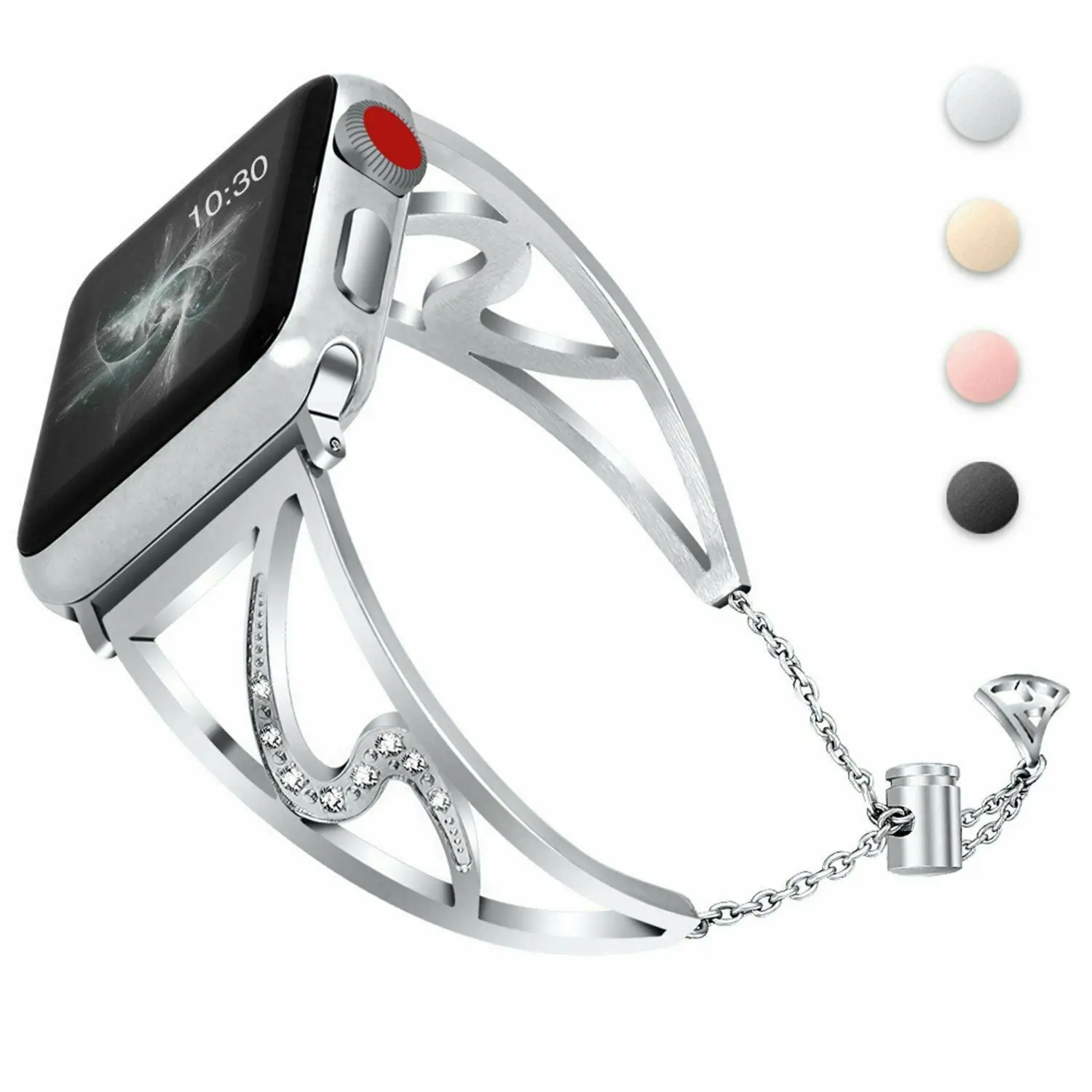 Для женщин S в виде бриллиантов ремешок для наручных часов Apple Watch 38 мм 40 мм 42 44 мм Нержавеющая сталь ремешок наручных часов iWatch, ремешок Series 5/4/3/2/1 браслет ремень