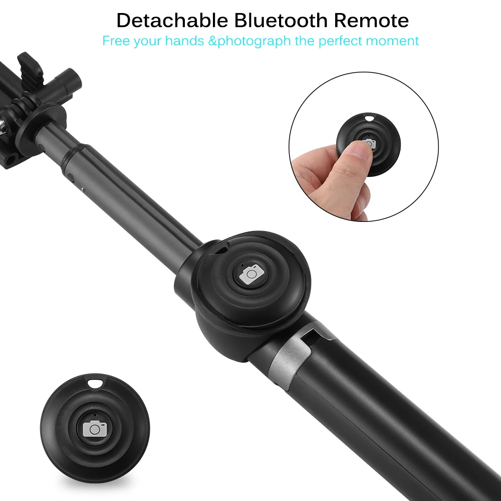 Беспроводной контроль селфи палка Bluetooth 90 см выдвижная селфи палка штатив с пультом дистанционного управления для iPhone Android смартфон поворотный