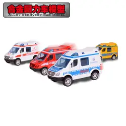 4 цвета эмуляция скорой помощи полицейский автомобиль матер металлический литой под давлением игрушечный автомобиль 1:43 мальчик подарок