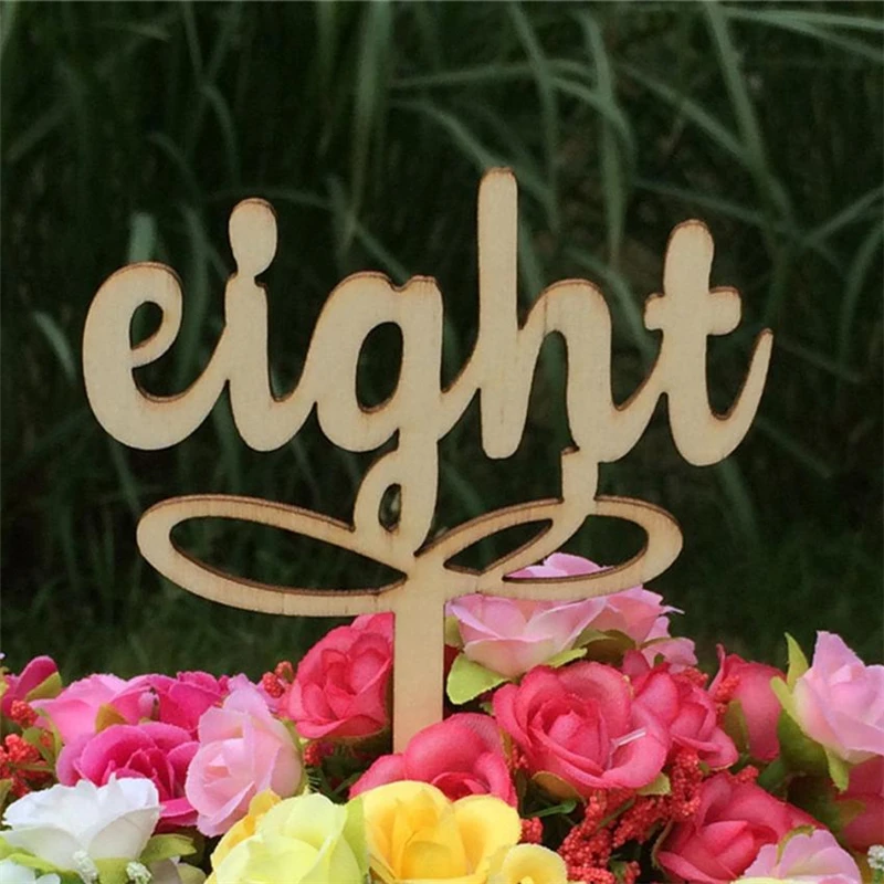 2018 New Wooden Wedding Table Flower Seat Card Cake Topper Decoration For Baby Birthday  Easy operation Lightweigh Hot C0404#0 07