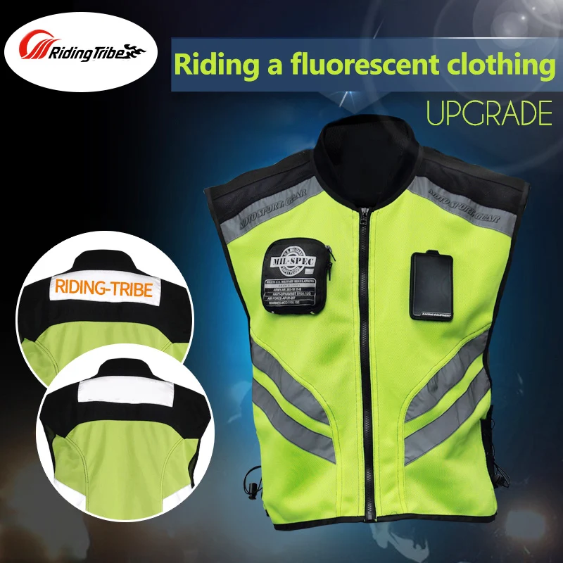 

Riding Tribe Motorcycle Sleeveless Jacket Safety Motorbike Motocross Waistcoat Reflective Jacket Cloth Suits Racing Moto Vest 22