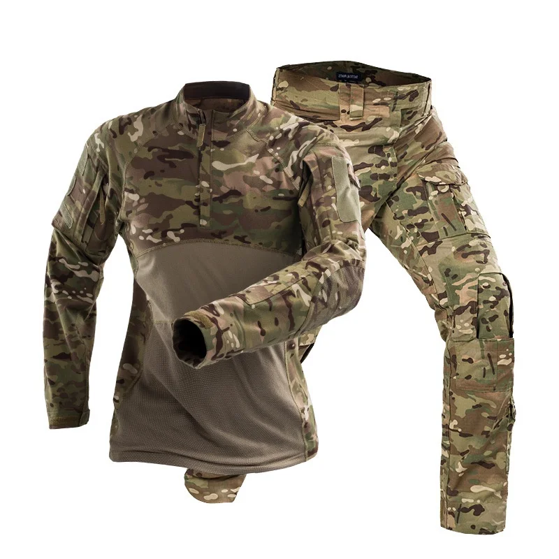 

Camouflage Military Army Tactical Uniform Set Multicam Black Combat Shirt BDU Pants Men Hunting Clothes Airsoft Sniper Clothing