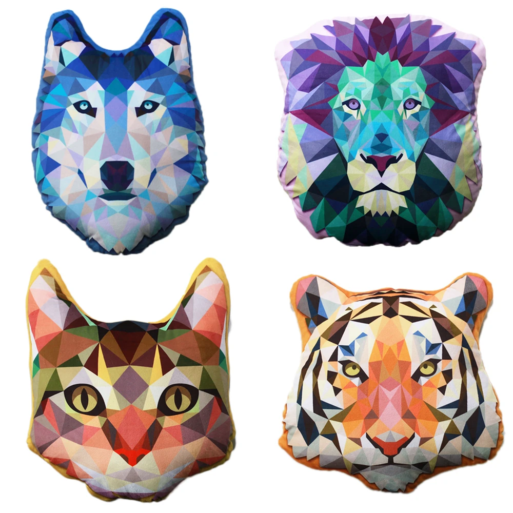 Fashion Pillow Husky Plush Lion Tiger Chicken Toy Stuffed Soft Animal Cartoon Pillow Gift for Kids Baby Children Good Quality