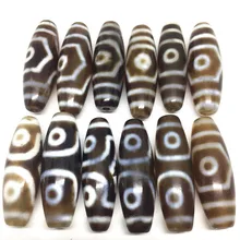 12 шт./лот Волшебные натуральные Stone3 глаза тибетские бусины дзи 12 мм* 38 мм для браслета и Цепочки и ожерелья