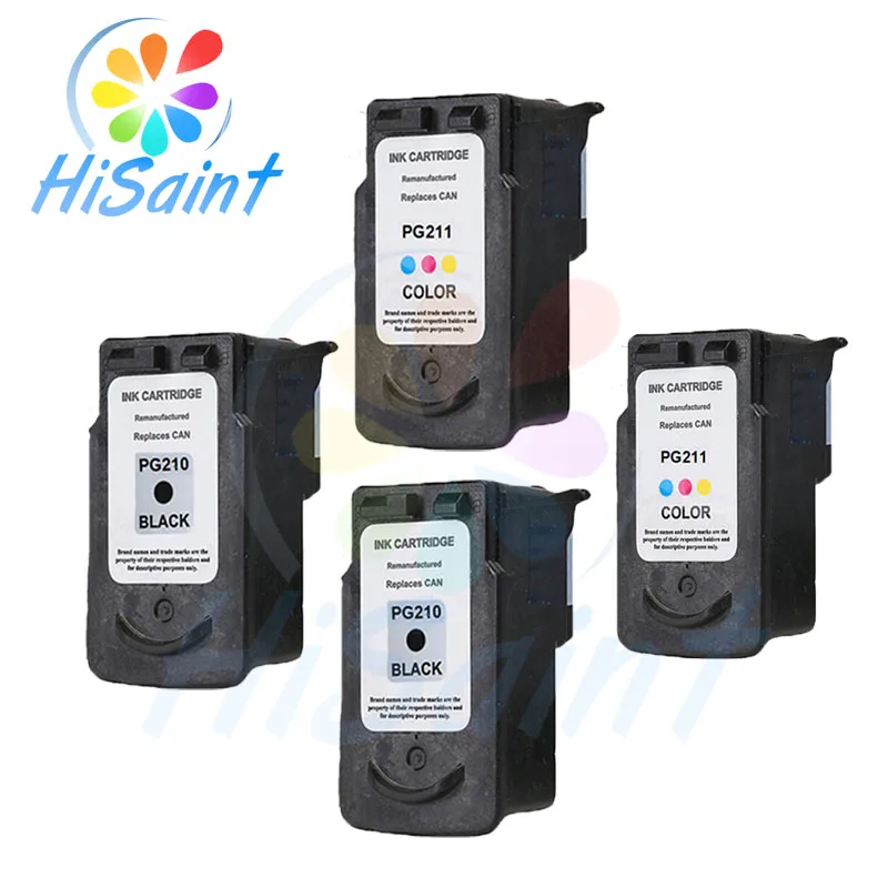 Hisaint 4Pack For Canon 210 211 PG 210XL CL 211XL Ink Cartridge