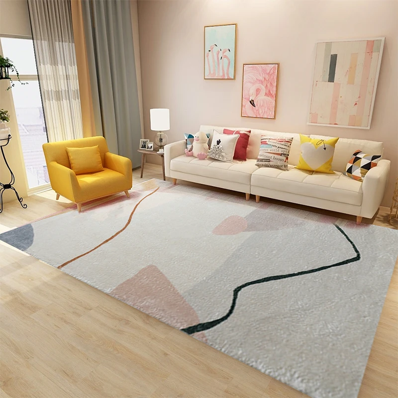 Abstract Geometry Pattern Lamb velvet Material Nordic carpet rug Living room Bedroom Study Coffee table Decorative room