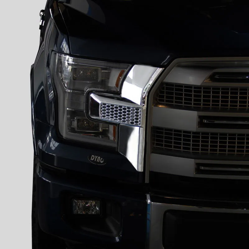 JX-LCLYL 2pcs Chrome Front Bumper Headlight&Grille Cover Trim for 15-17 Ford F150