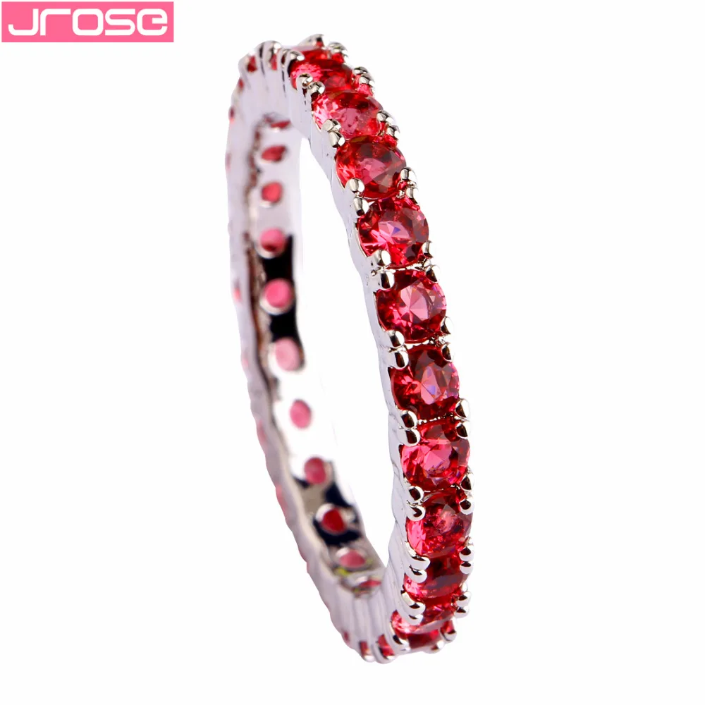 JROSE,, модное кольцо с круглой огранкой, Лидер продаж, красное серебряное кольцо, размеры 6, 7, 8, 9, 10, 11, 12, 13, красивое женское ювелирное изделие, красивое свадебное ювелирное изделие