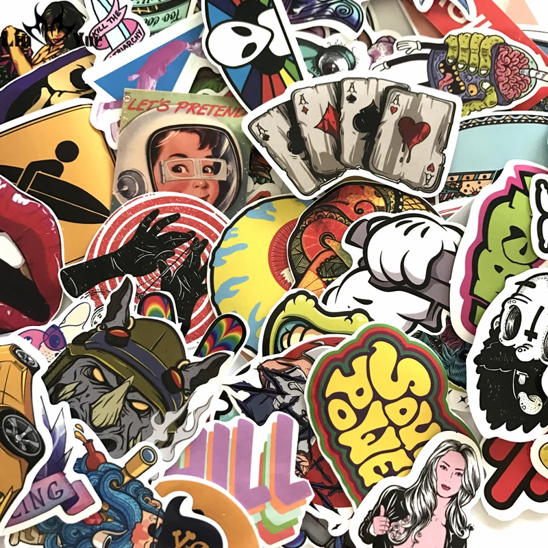 66pcs Mixed funny Flamingos car stickers for Home decor jdm on laptop sticker fridge skateboard doodle laptap DIY toy decal