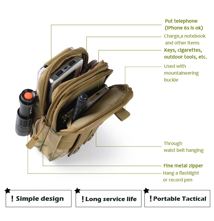 Тактический Molle Чехол поясная сумка Военная поясная сумка наружные сумки чехол для телефона карман для Iphone 7 охотничьи сумки