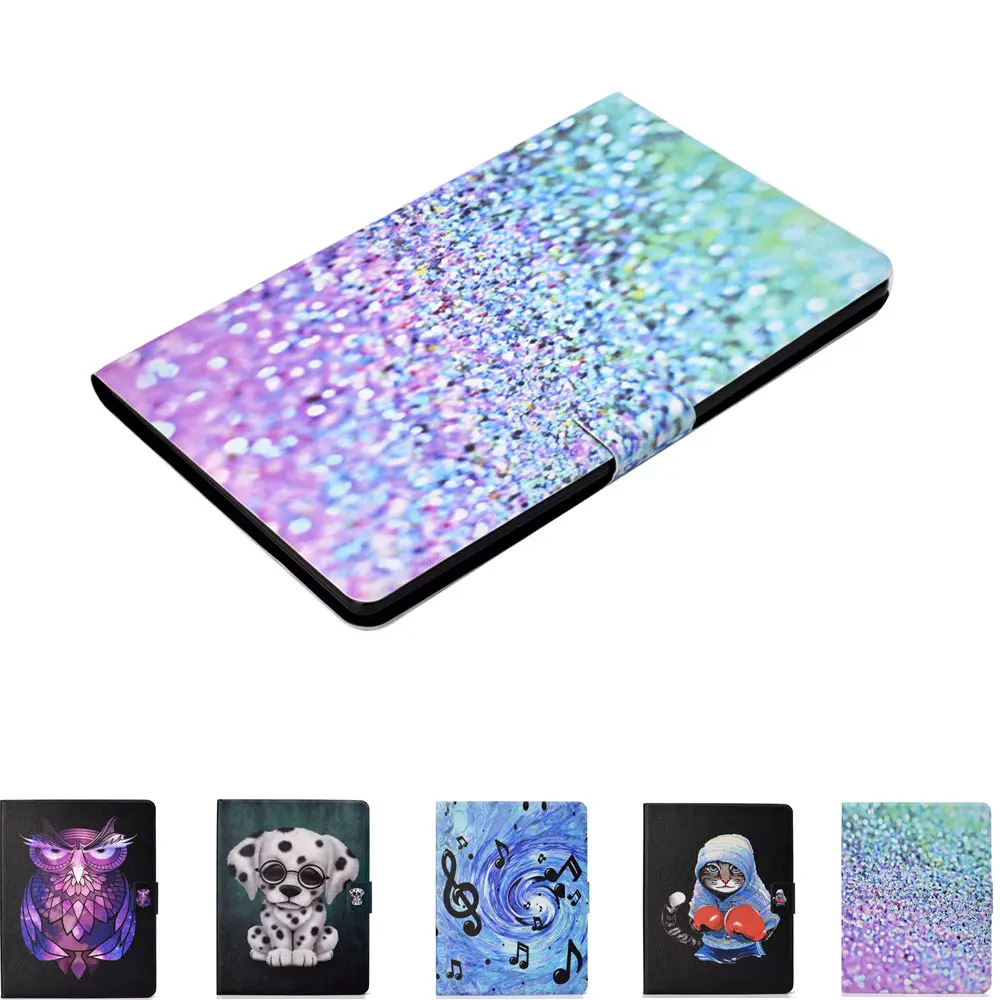 

For Amazon Kindle Fire HD 10 2017 7th Tablet Case For Amazon HD 10 2015 5th Print Flip PU Leather Cover Stand Capa Fundas+Stylus