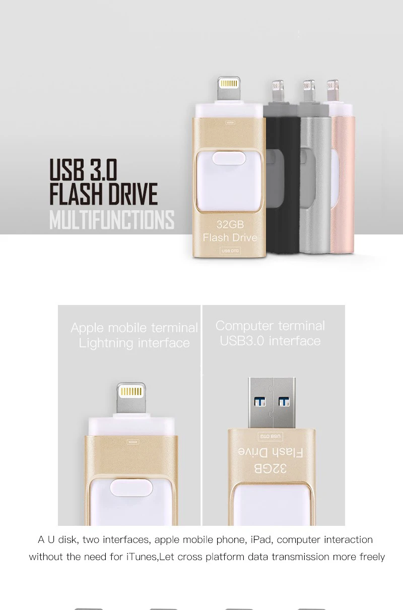 Relâmpago otg usb flash drive 16 gb