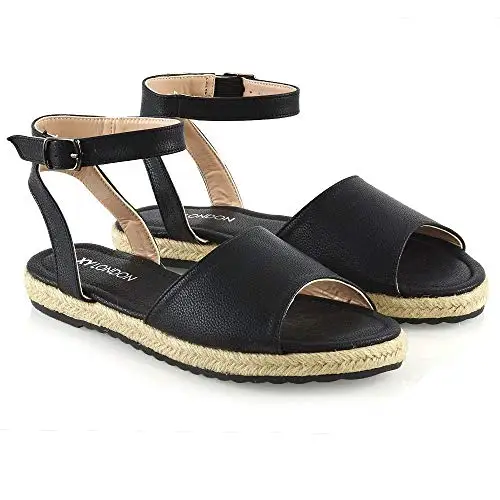 

CALOFE Summer Sandals 2019 Women Flats Female Casual Peep Toe Shoes Faux Suede Slip On Elastic Band Leisure Solid Footwear