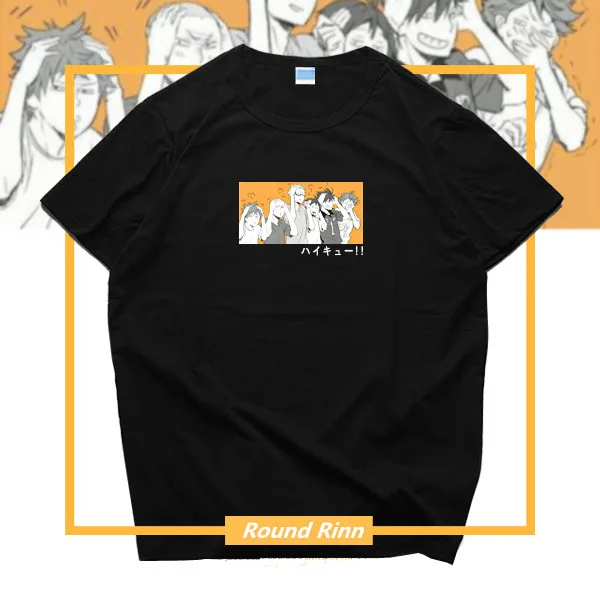Haikyuu Nekoma Karasuno High Kageyama Tobio Hinata Shoyo футболка с принтом косплей коротким рукавом |