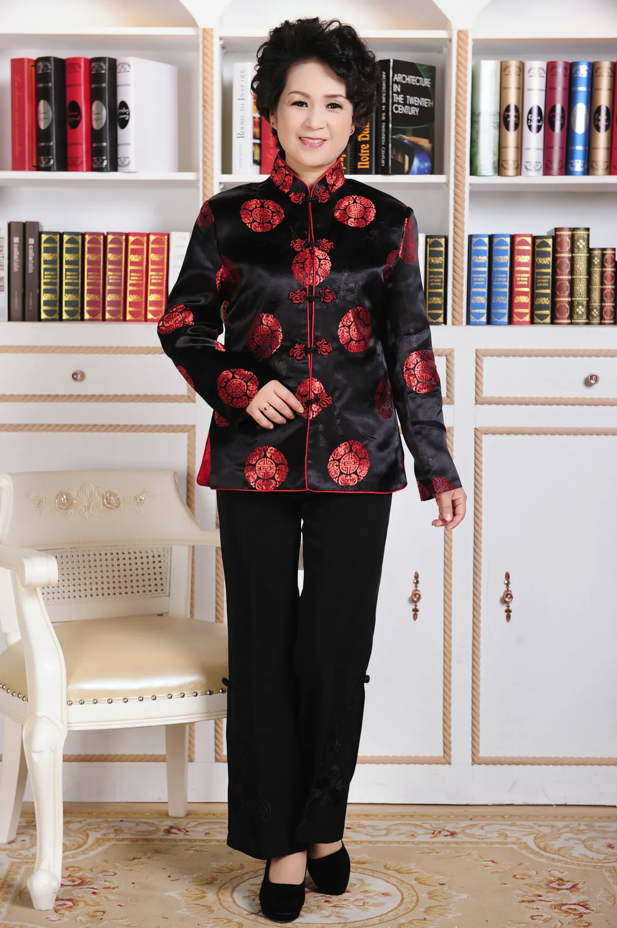 Любители Cheongsam Топ Для женщин на день рождения традиционные китайское платье пальто Cheongsam Qipao Vestido Oriental Стиль Платья для женщин черный