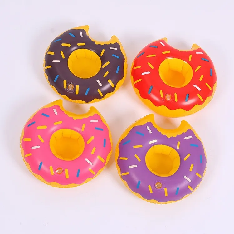 

Factory Spot Inflatable Donuts Cup Holder Water Coaster Floating Drink Cup Holder Pool Water Toys