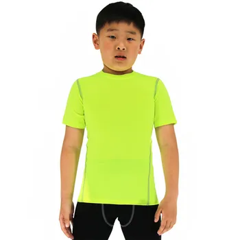 

LANBAOSI Men Kids Casual T-shirt Compression Quick Dry Breathable Fitness Tight Short Sleeves Summer Shirts Top Tee F50