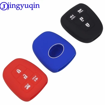 

jingyuqin Car Key Fob Silicone Rubber Cover Holder Protect For Toyota RAV-4 / Highlander / Corolla / Camry 4 Buttons