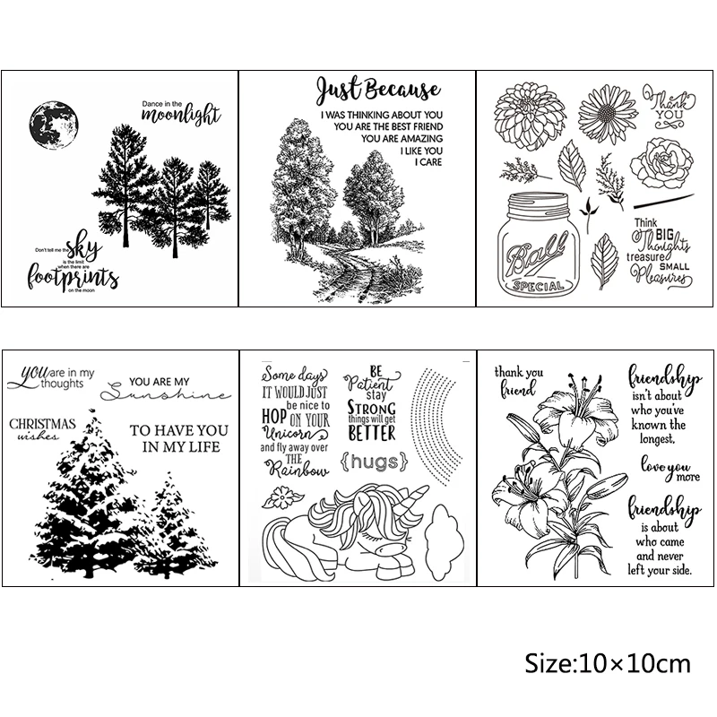 

AZSG Beautiful Flowers and Trees Transparent Clear Stamps/Silicone Seals for DIY Scrapbooking photo album/Card Making