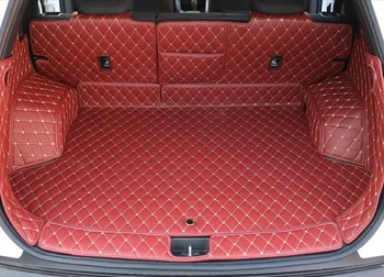 

6 PCS For Hyundai ix35 2018 Full Rear Trunk Tray Liner Cargo Mat Floor Protector foot pad mats High Quality Embroidery Leather