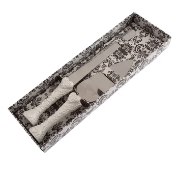 

2017 Sale Wedding Favors And Gifts Free Shipping Personalized Heart Wedding Cake Knife Serving Set Decoration Custom