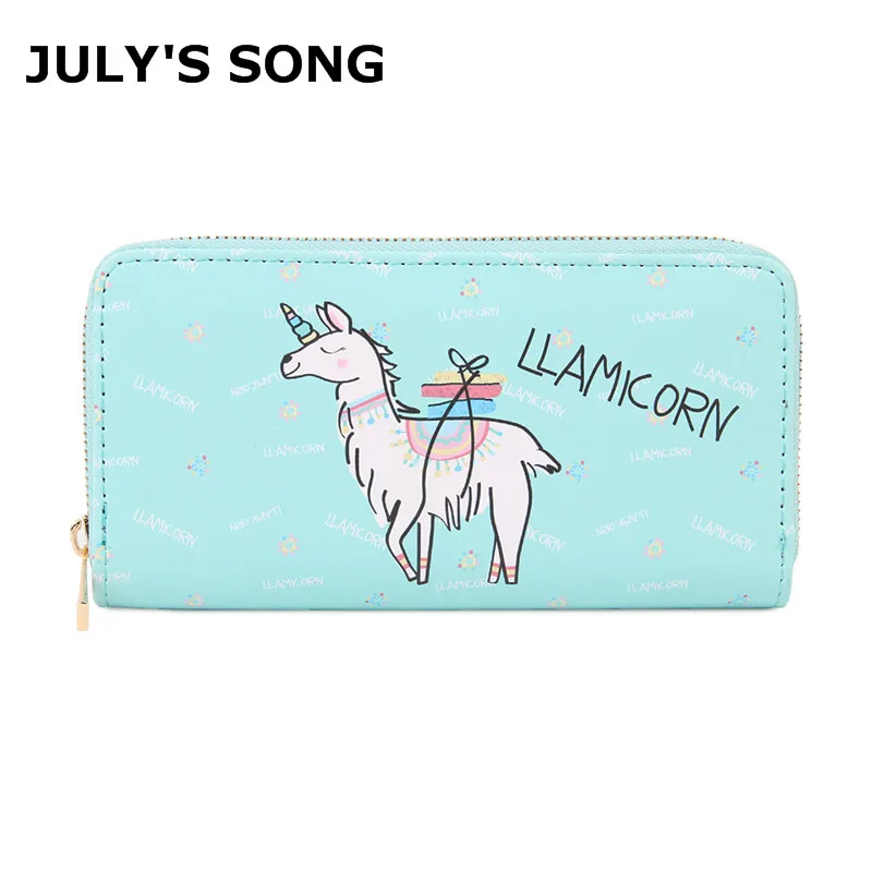 

Cartoon Printed Unicorn Women Long Wallet Female Long Clutch Zipper Coin Purse Card Holder Phone Bag Portefeuille femme