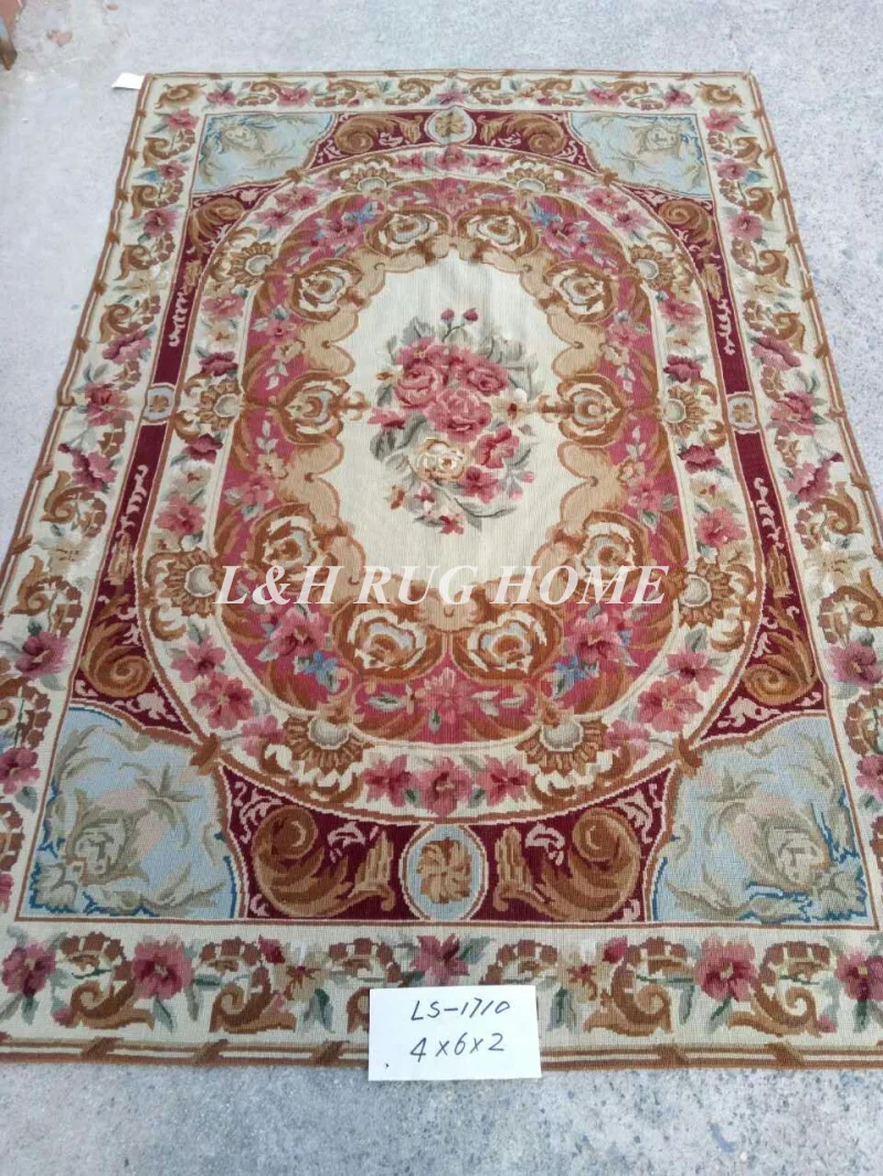 10 K 4'X6' французский стиль рукодельные ковры, новозеландская шерсть ковры цветочный дизайн