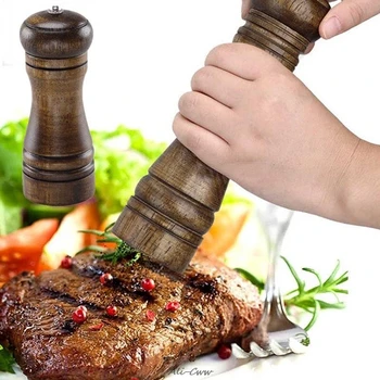 

Convenient Wooden Oak Salt Pepper Spice Sauce Grinder Mill Stick Kitchen Tools