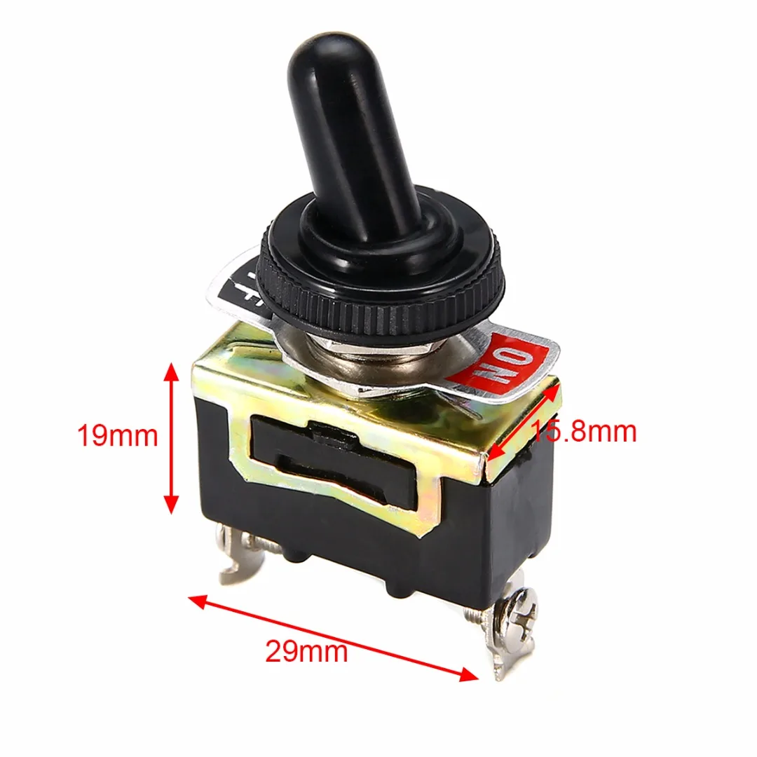 Miniature On Off Small SPST Toggle Switch Heavy Duty with Waterproof Cover 12V 6 A/250 VAC 10 A/125VAC