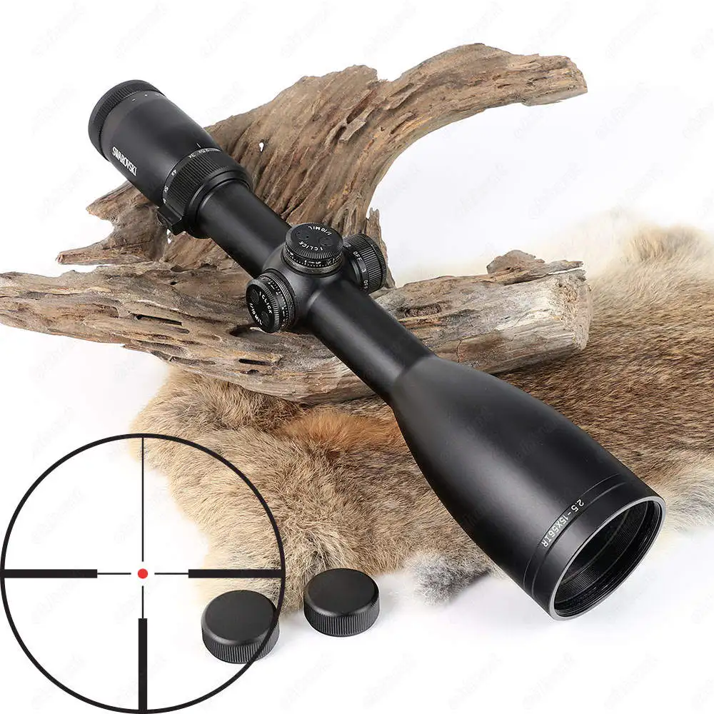 Hunting Swarovskl 2.5 15X56IR Full Size Riflescope Red Mil Dot Optical Sights Glass Etched