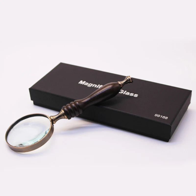8X 72mm Hand held Magnifiers High end Jewelry Loupe Retro Metal Frame
