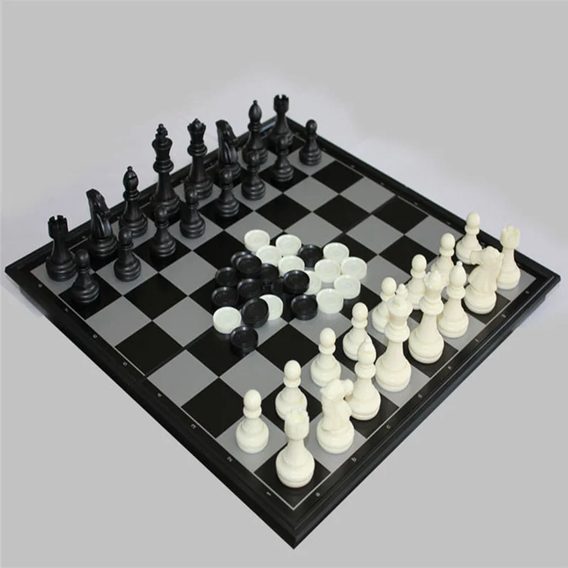 

1 Set International Chess Foldable Magnetic Board Indoor Outdoor Chess Game New Vintage Resin Magnetic Chess Game