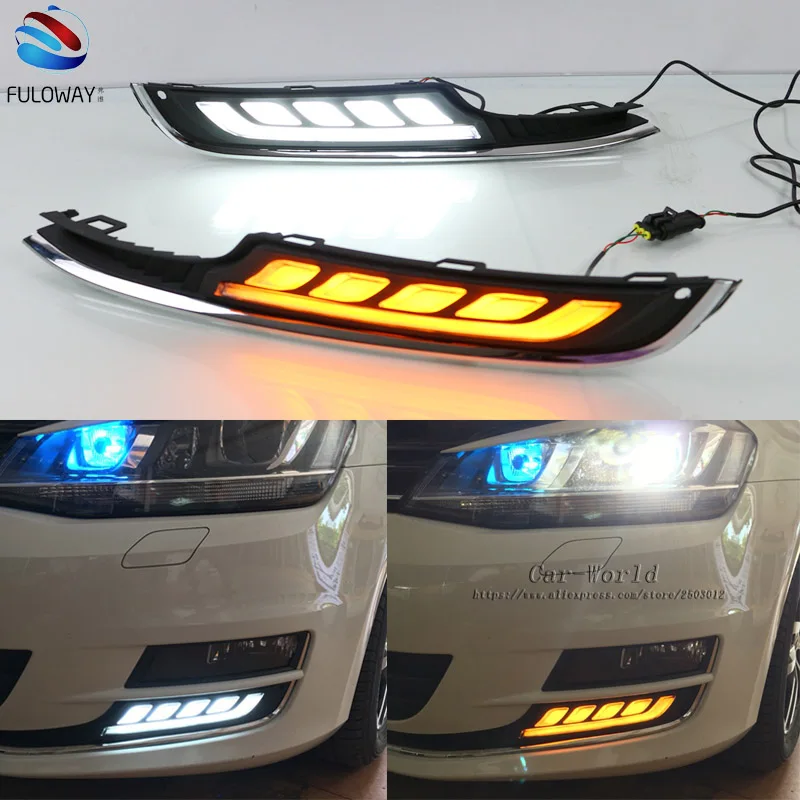 For Volkswagen VW Golf 7 MK7 15 16 LED Daytime Running Turning Signal