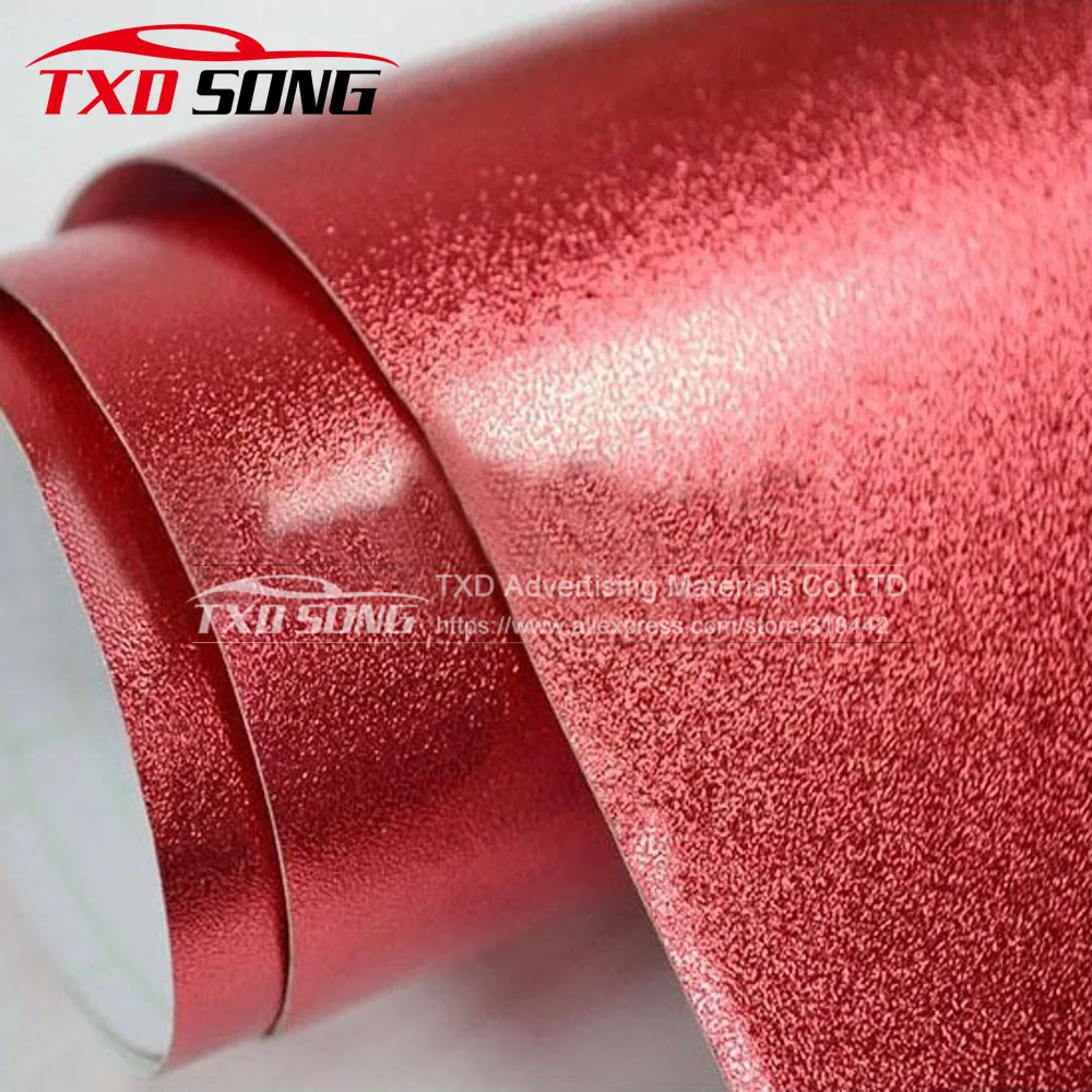 1.52*30M/Roll Red Sanding Chrome vinyl film Sanding chrome car wrap
