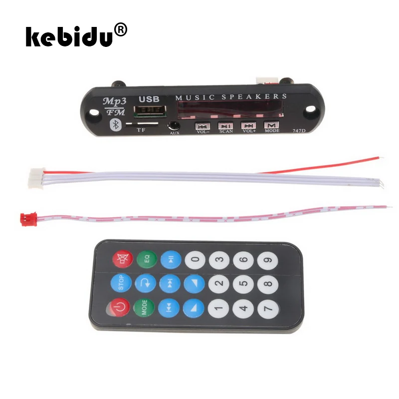Bluetooth MP3 плеер kebidu Плата декодера 3 5 мм AUX модуль FM радио TF USB приемник