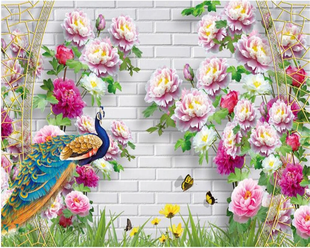 Beibehang The New Chinese Style Interior Wallpaper Beautiful Peony