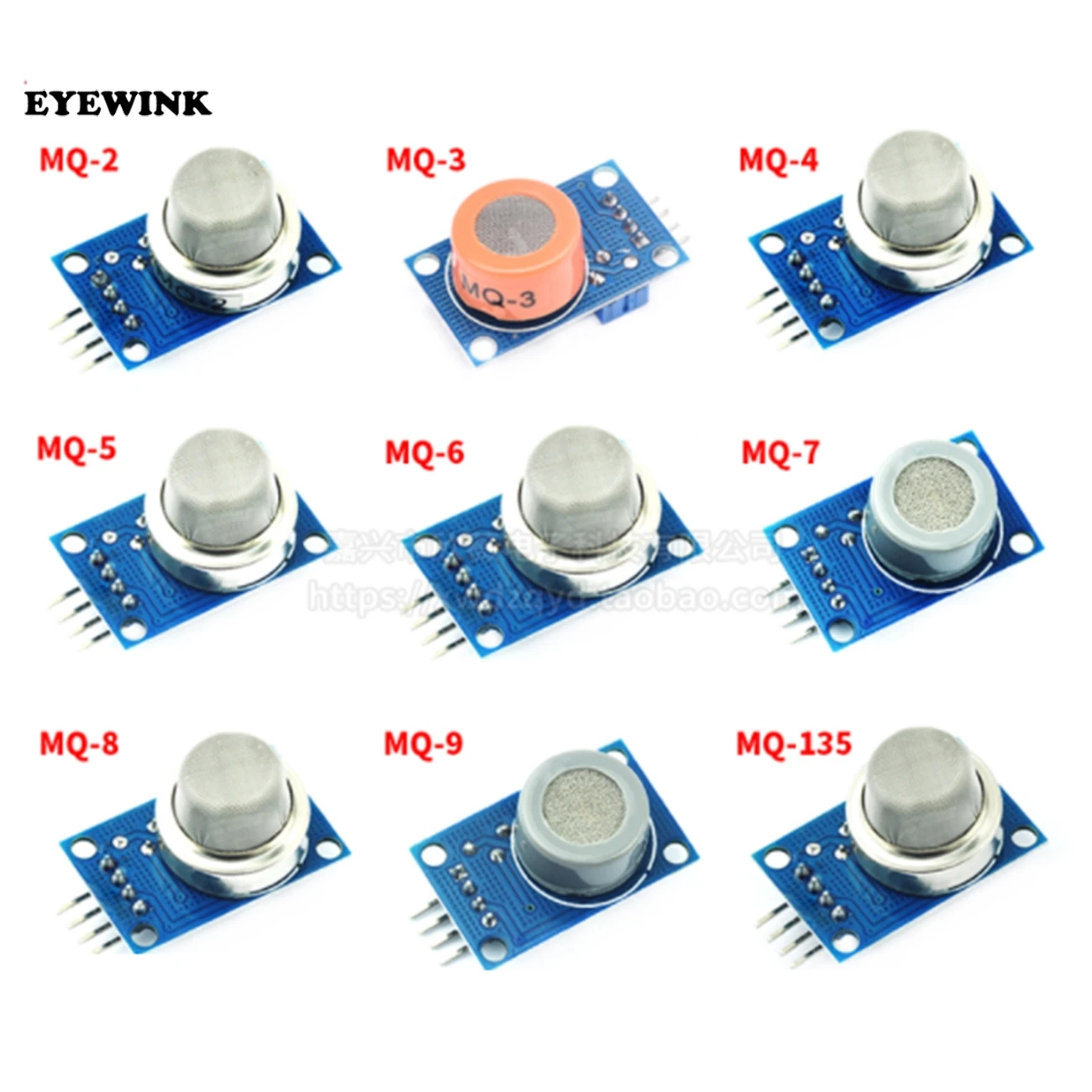 

9pcs/lot Gas Sensor MQ-2 MQ-3 MQ-4 MQ-5 MQ-6 MQ-7 MQ-8 MQ-9 MQ-135 Sensor kit Module