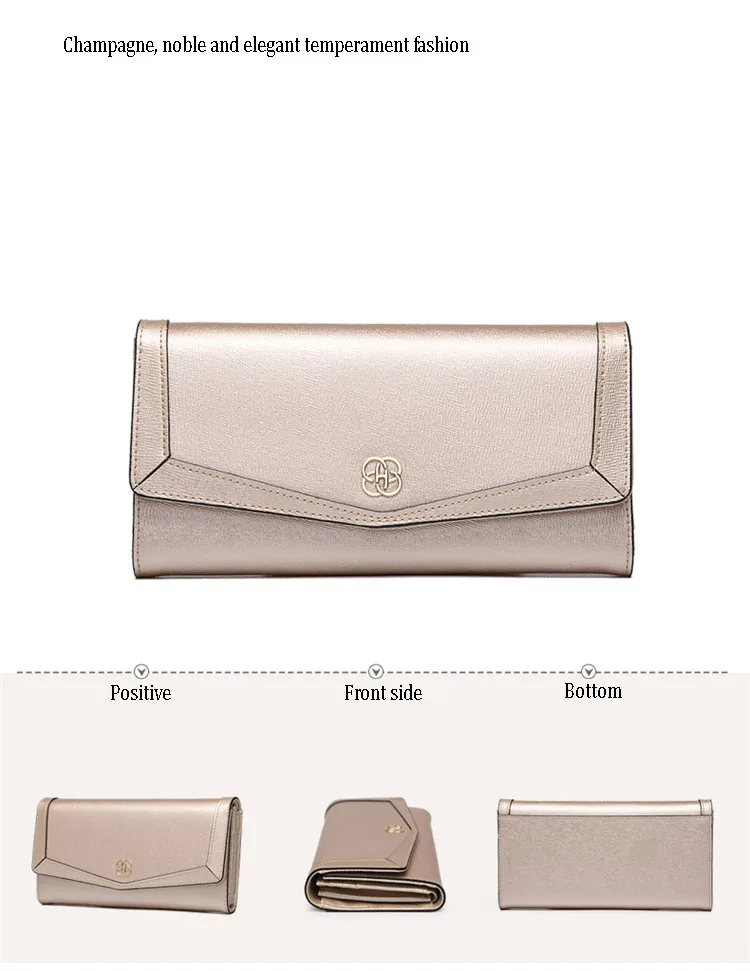 Fashion luxury Long Women Wallets Coin Pocket Multi-function Hand bag Bifold Hasp Female Dollar Bag Girl Natural Genuine Leather  606