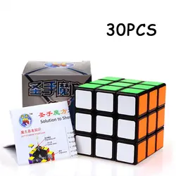 30 шт. ShengShou 3x3x3 черный Кубик Рубика для профессионалов конкурс Cubo magico скорость Твист Головоломка Neo Cube игрушечные лошадки для детей