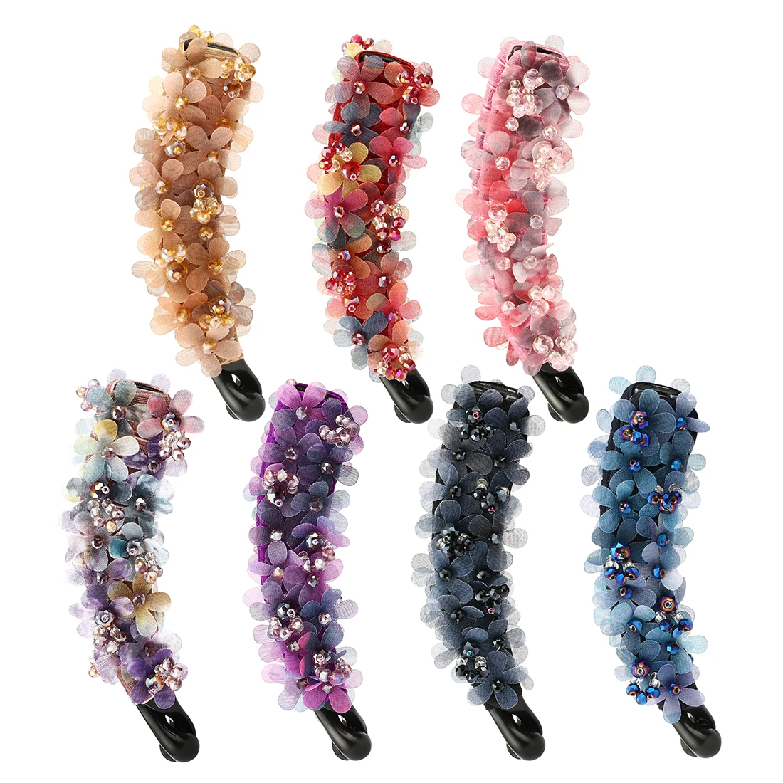 Цветные маленькие цветы заколка для волос с бусинами заколки длинные волосы элегантный офисный женский головной убор аксессуары для волос для женщин HB22