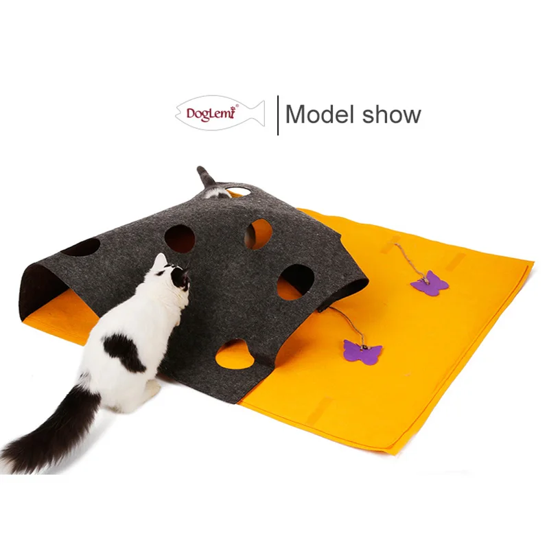 Doglemi Кот игровой коврик котенок обучение туннель одеяло Diy развлечения активности царапин подушка коврик игра для домашней кошки игрушка игровой коврик