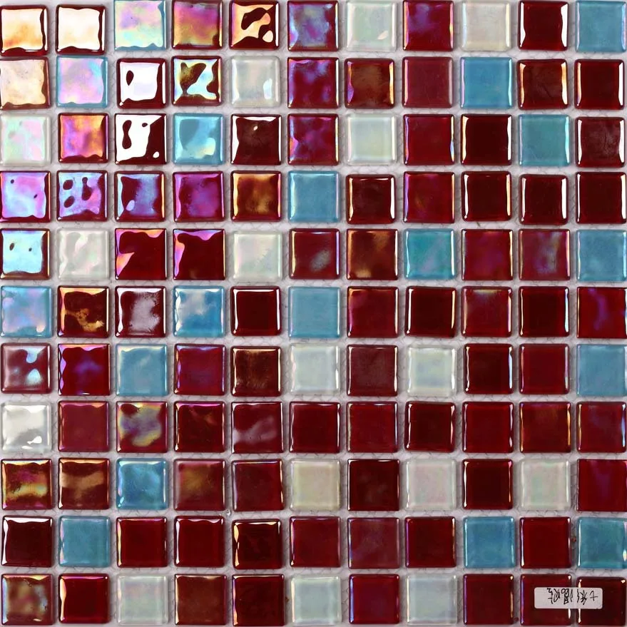 Bunte Rote Galvani Glanzende Glas Mosaik Quadratischen Fur Badezimmer Dusche Fliesen Kuche Glasfliesen Esszimmer Wand Fliesen Kitchen Mosaics For Roommosaic Tile Kitchen Aliexpress