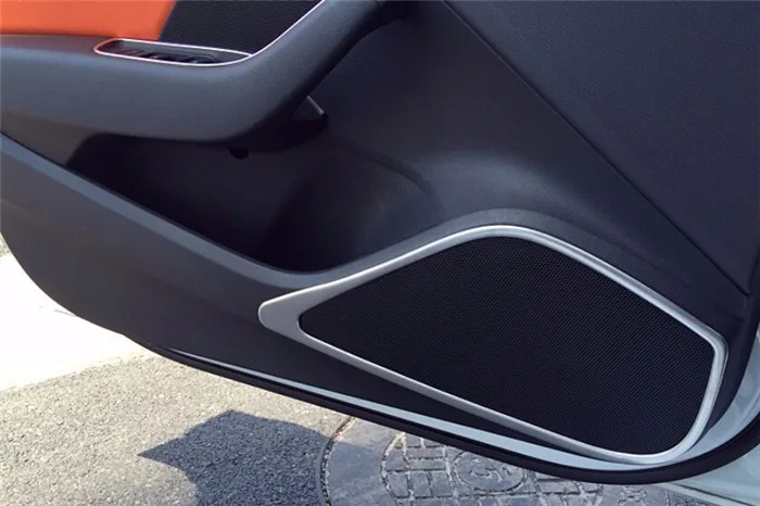 Stainless Steel Console Gear Shift CD Panel Cover Trim For Audi A3 8V 12-15 Audio Speaker Water Cup Decal Trim Interior Molding (7)