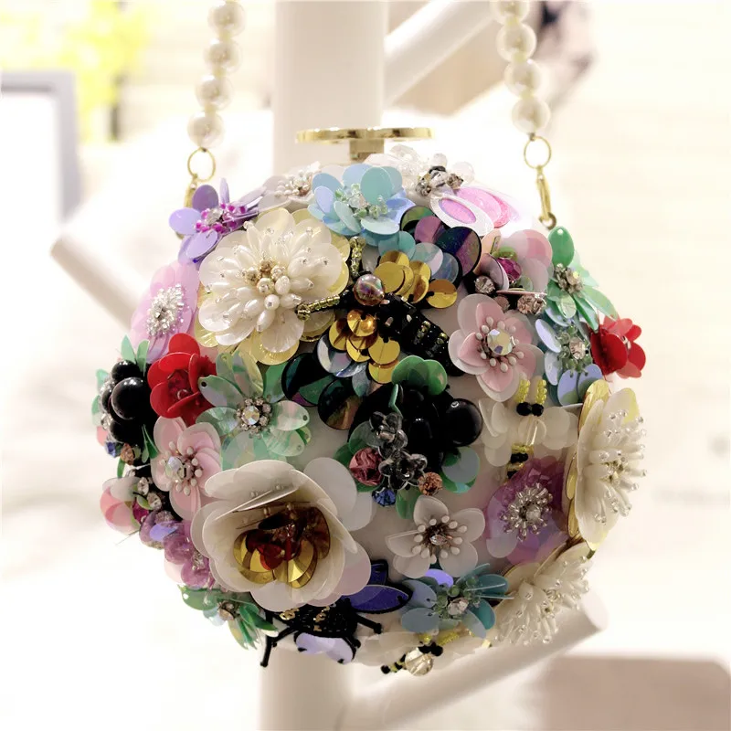 Ручной работы модные женские сумки цветы украшение Shouder& Crossbody сумки небольшой размер новые стили