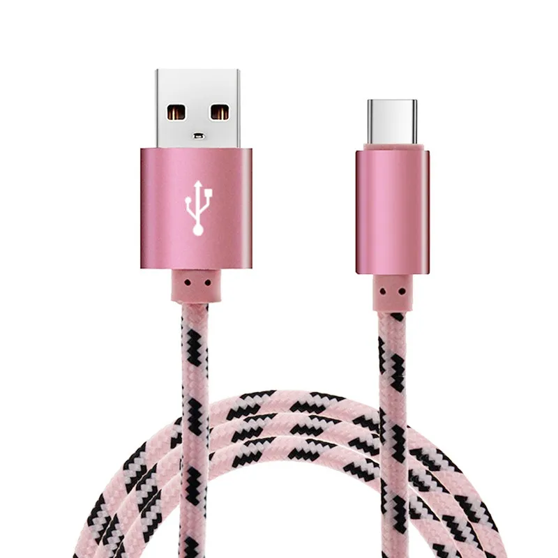 Кабель с разъемом usb-c USB Тип C провод для быстрой зарядки для samsung S10 плюс S9 S8 Note 9 8 Xiaomi Mi 8 9 SE Poco F1 A1 A2 huawei P20 MATE 20 - Цвет: Rose Gold
