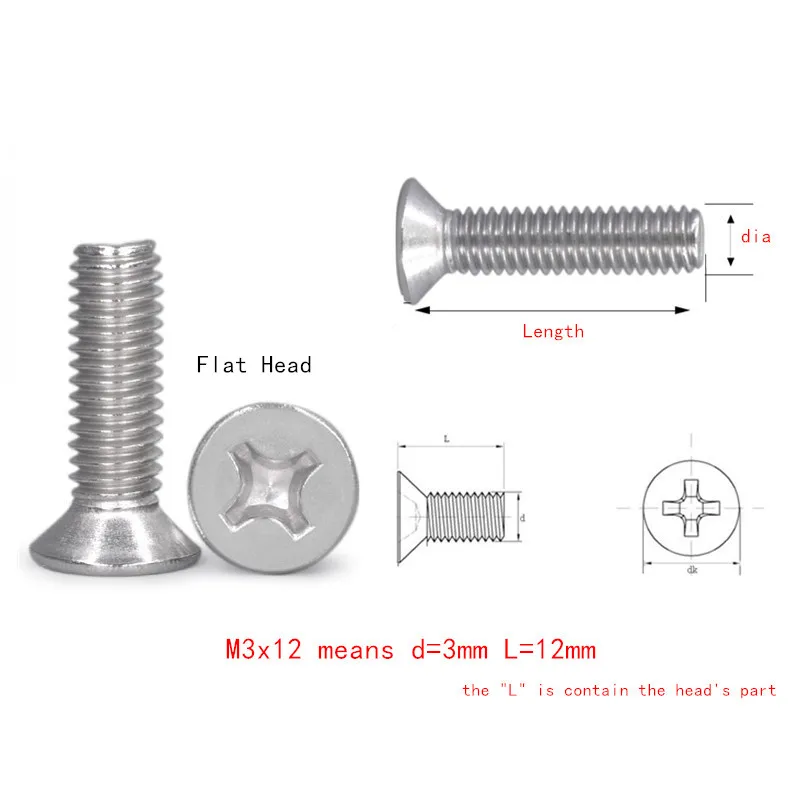 Нержавеющая сталь Phillips Винты M1/M1.2/M1.4/M1.6/M2/M2.5* 3/4/5 /6/8/10 мм Крест плоские/круглая голова нить метрики крепежный винт болт