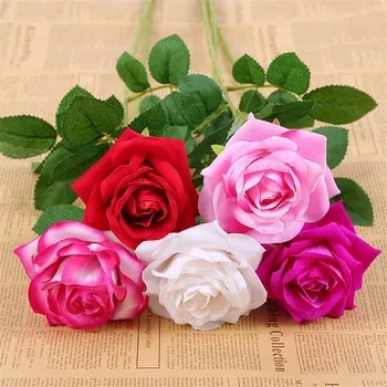

Fake Single Stem Rose 25.6" Length Simulation Roses for Wedding Home Table Decorative Artificial Flowers