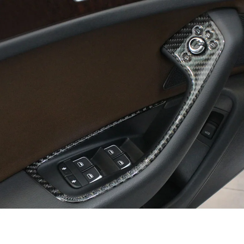 

lsrtw2017 carbon fiber car window control panel trims for audi a6 c7 2012 2013 2014 2015 2016 2017 2018